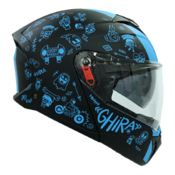 CASCO GHIRA ABATIBLE GH1000 TALLA L TOON CRAZE COLOR NEGRO MATE