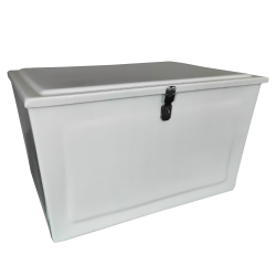 CAJA GRANDE PORTA EQUIPAJE (42X62.5X32CM) COLOR BLANCO MALETERO
