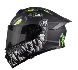 CASCO KOV ABATIBLE THUNDER TALLA S TOXIC COLOR NEGRO MATE (FLUORESCENTE)