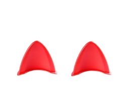 OREJA DE PLASTICO P/ CASCO COLOR ROJO