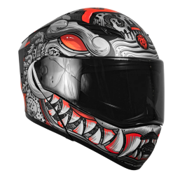 CASCO KOV ABATIBLE ESTELAR TALLA M BALAM COLOR GRIS/ROJO C/ LUZ LED