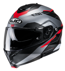 CASCO HJC ABATIBLE C91 KARAN TALLA M MC1SF COLOR GRIS/ROJO MATE