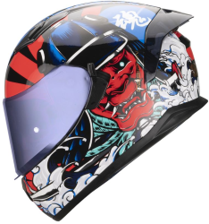 CASCO HAX CERRADO OBSIDIAN TALLA L SAMURAI COLOR ROJO/AZUL