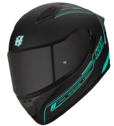 CASCO HAX CERRADO OBSIDIAN TALLA XL COLOR NEGRO MATE/AQUA