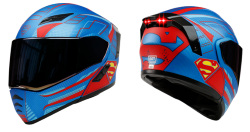 CASCO KOV ABATIBLE ESTELAR TALLA XL DC SUPERMAN COLOR AZUL C/ LUZ LED