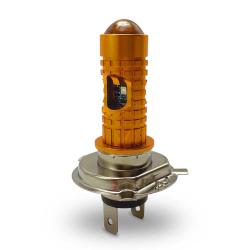 FOCO RASEN LED H4 LUPA LUZ AMARILLA/BLANCA CUERPO DORADO