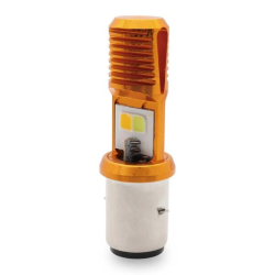 FOCO RASEN LED BA20D LUPA LUZ AMARILLA/BLANCA CUERPO DORADO ENTRADA BOLA