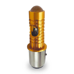 FOCO RASEN LED BA20D LUPA LUZ AMARILLA/BLANCA CUERPO DORADO ENTRADA BOLA