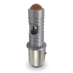 FOCO RASEN LED BA20D LUPA LUZ AMARILLA/BLANCA CUERPO PLATA ENTRADA BOLA