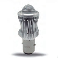FOCO RASEN LED BA20D LUPA LUZ BLANCA/AMARILLA CUERPO PLATA ENTRADA BOLA