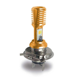 FOCO RASEN LED H4 LUPA LUZ AMARILLA /BLANCA CUERPO DORADO