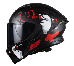 CASCO KOV ABATIBLE FURIA TALLA S COLOR NEGRO/ROJO