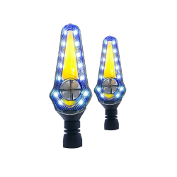 DIRECCIONAL LED SECUENCIAL TIPO HELICE LUZ AMARILLA/AZUL