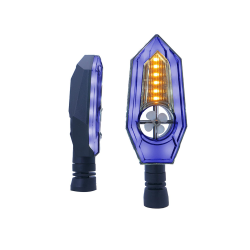DIRECCIONAL LED SECUENCIAL TIPO ZAFIRO LUZ AMARILLA/AZUL