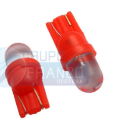 FOCO LED DE PELLIZCO T10/T13 12V LUZ ROJA VELA VELITA