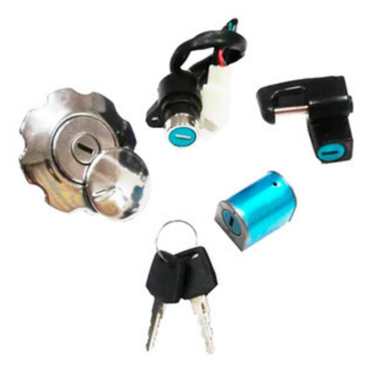SWITCH ENCENDIDO P/ FT 125 FT 150TS (INCLUYE CERRADURAS Y TAPON DE GASOLINA) CHAPA