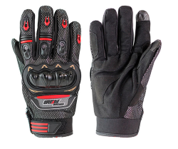 GUANTES IRON RACING FIBRA TALLA M COLOR NGO/ROJO