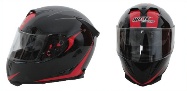 CASCO IRON RACING CERRADO TALLA L IR-310 COLOR NEGRO/ROJO DOT