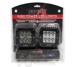 FARO 6 LEDS CUADRADO 3 18W 9-32V NEGRO