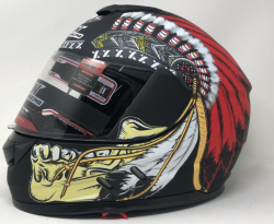 CASCO IRON RACING CERRADO TALLA L COLOR NGO/ROJO INDIAN CHIEF