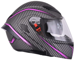 CASCO IRON RACING ABATIBLE TALLA S IR-121 DARK PHOENIX COLOR FIBRA/VIOLETA