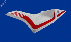 CUBIERTA LATERAL IZQ VORTX 200 COLOR BLANCO/ROJO TAPA