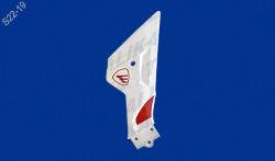 CUBIERTA SPOILER DERECHA VORTX 200 COLOR BLANCO/ROJO TAPA