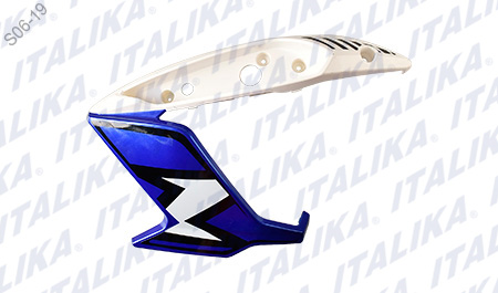 CUBIERTA DE TANQUE IZQUIERDA 125Z COLOR AZUL/BLANCO TAPA
