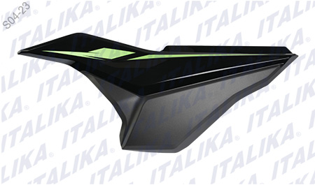 CUBIERTA LATERAL IZQUIERDA FT 150TS COLOR NEGRO/VERDE TAPA