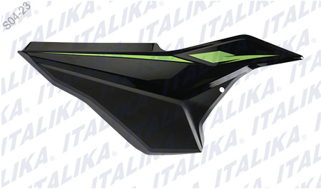 CUBIERTA LATERAL DERECHA FT 150TS COLOR NEGRO/VERDE TAPA