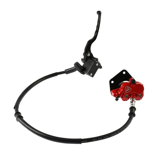 SISTEMA DE FRENO DELANTERO P/ DT 150SPORT COLOR ROJO CALIPER