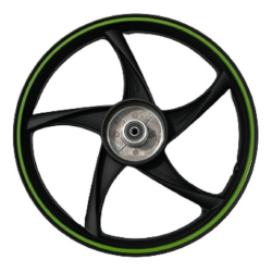 RIN TRASERO COMPLETO P/ AT 110RT XT 110RT II COLOR NEGRO VERDE
