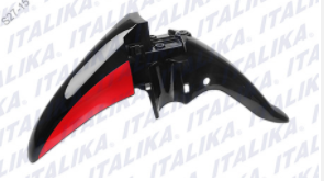 SALPICADERA DELANTERA P/ AT 110 AX 110 COLOR NEGRO/ROJO