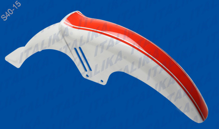 SALPICADERA DELANTERA FT 150GTS COLOR BLANCO/NARANJA