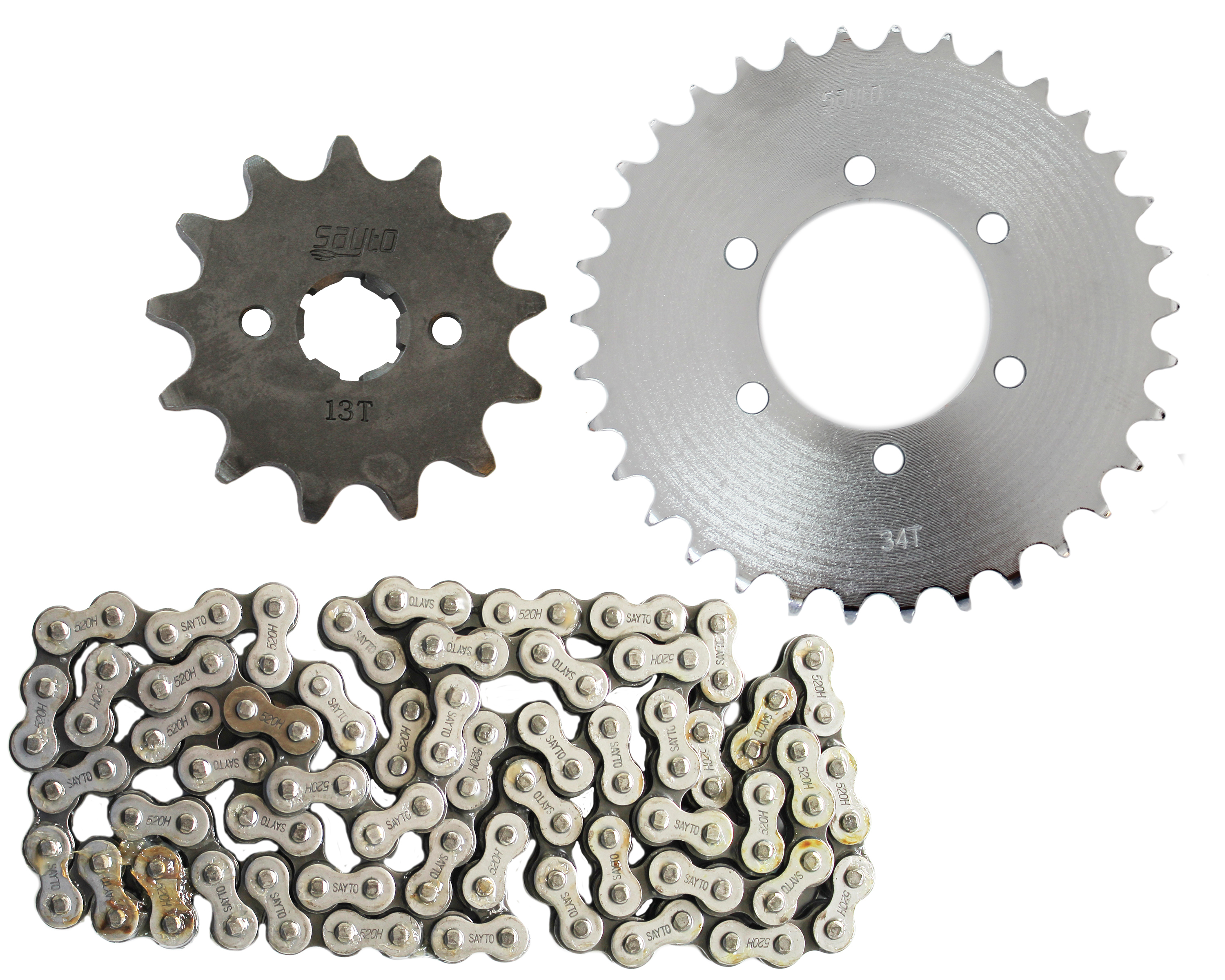 KIT DE SPROCKET SAYTO P/ 250Z (34 X 13T 520H X 108L) KIT ARRASTRE