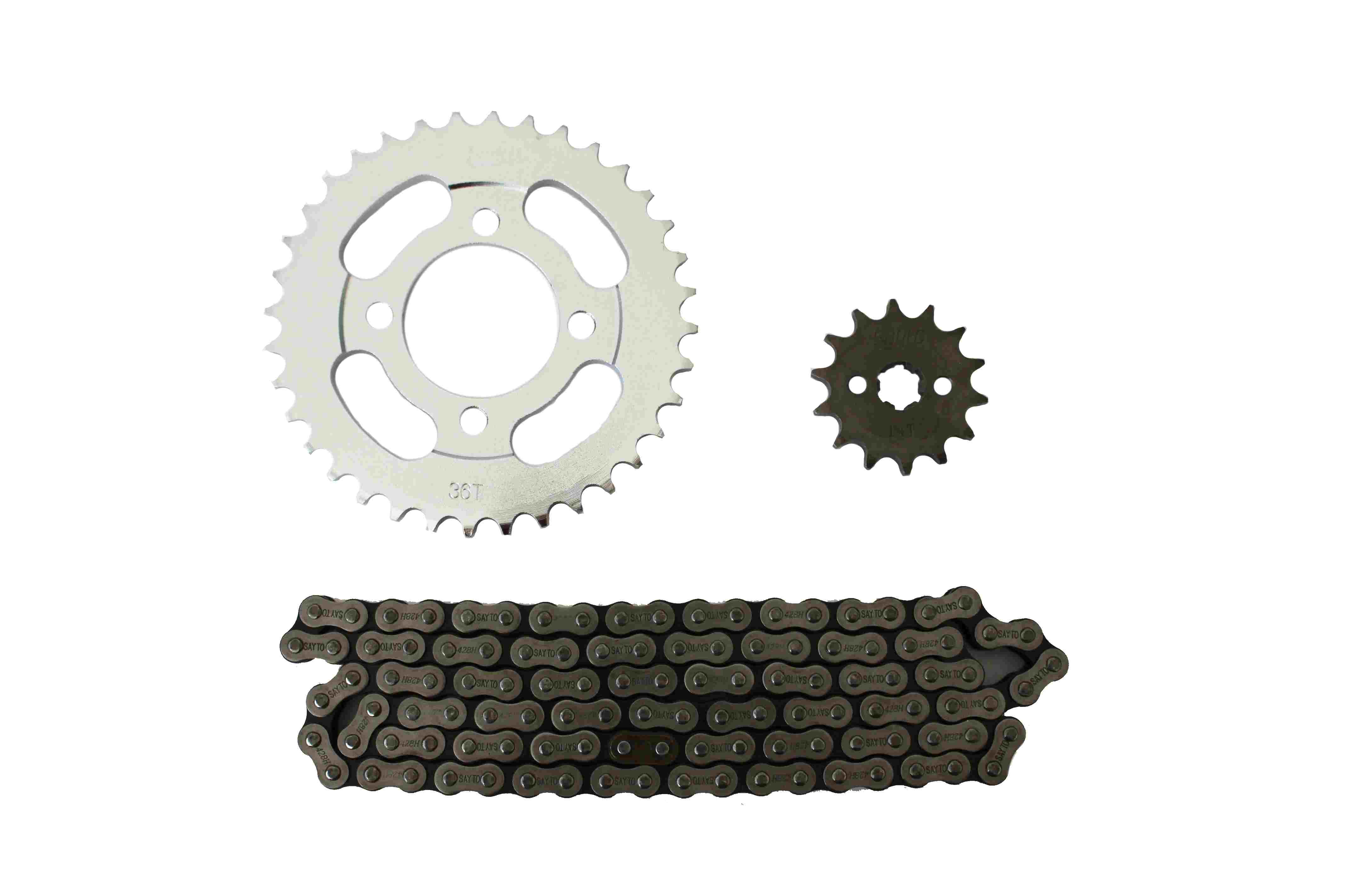 KIT DE SPROCKET SAYTO P/ AT 125 (36 x 14T 428H x 112L) KIT ARRASTRE