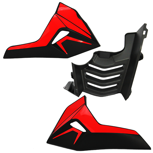 CUBIERTA PROTECTOR DE MOTOR 200Z COLOR ROJO/NEGRO PECHERA TAPA