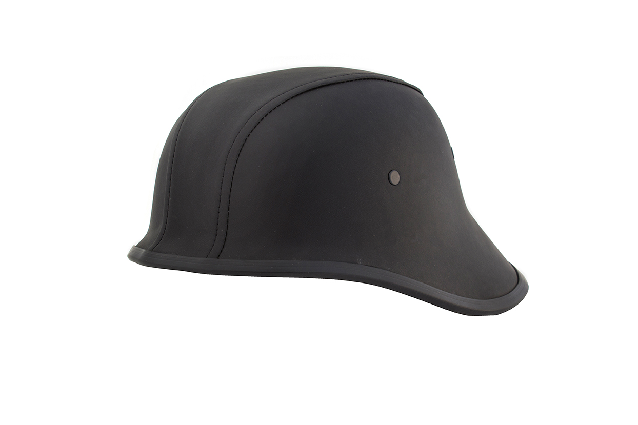 CASCO TIPO NAZI PIEL SINTETICA COLOR NEGRO